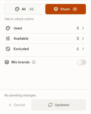 After Update: Used becomes 3 and Updated is disabled.