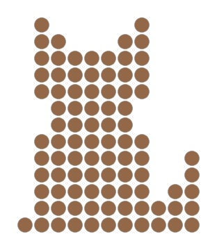 Sitting Cat bead pattern on a transparent background