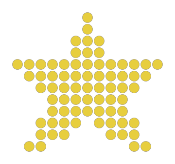 Golden Star bead pattern on a transparent background
